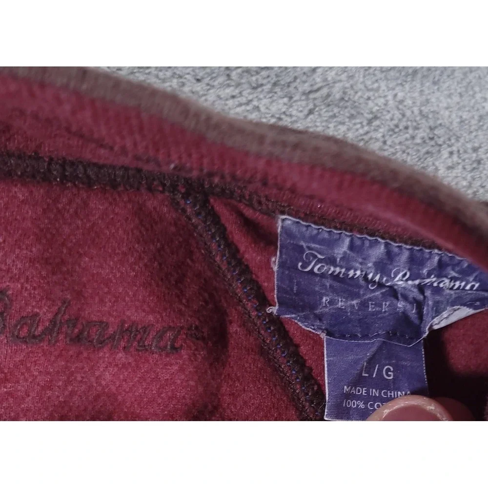 Tommy Bahama Sweater‎ Mens Large Reversible Half Zip Pullover Casual Paint